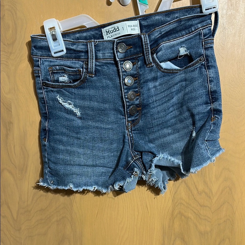 Mudd Blue Jean Shorts Distressed Cut-Off Style